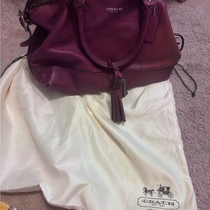 Coach Purple Shoulder Bag with Tassel Detail